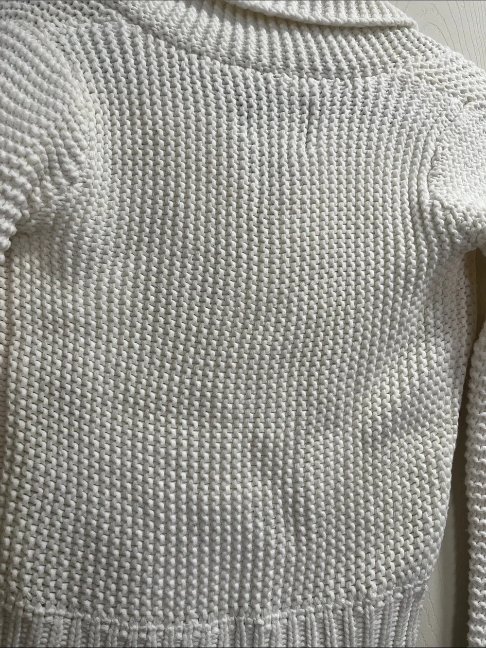 American Eagle Outfitters Ivory Shawl Collar Knit Pullover